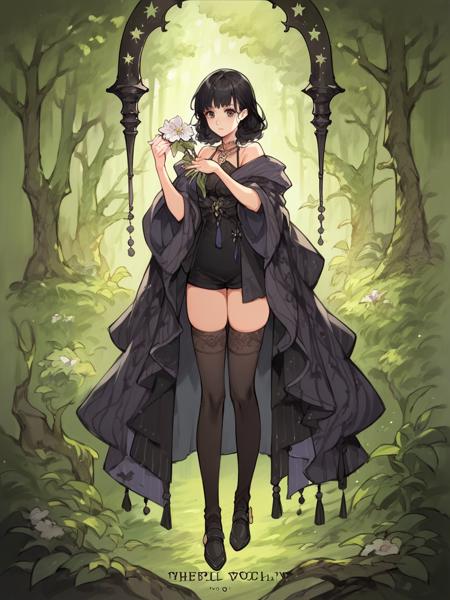 03456-3772031562-score_9, score_8_up, score_7_up, score_6_up, score_5_up,  shawl, holding flower, tarot, thighhighs, black hair, nature, 1girl _l.png